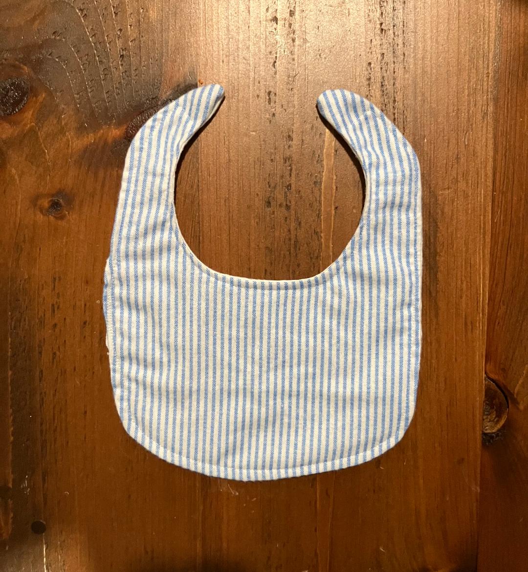 Blue & White Striped Burp Cloth