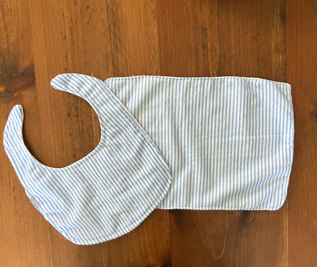 Blue & White Striped Burp Cloth