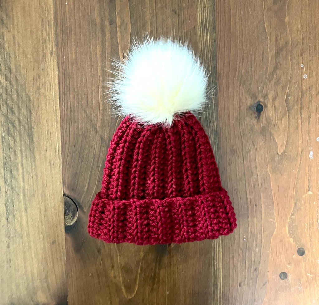 Cranberry Baby Beanie (0-3 months)
