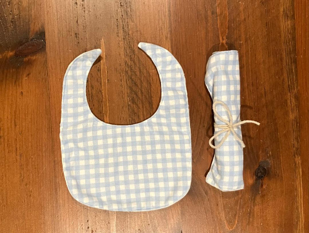 Light Blue Checkered Burp Cloth