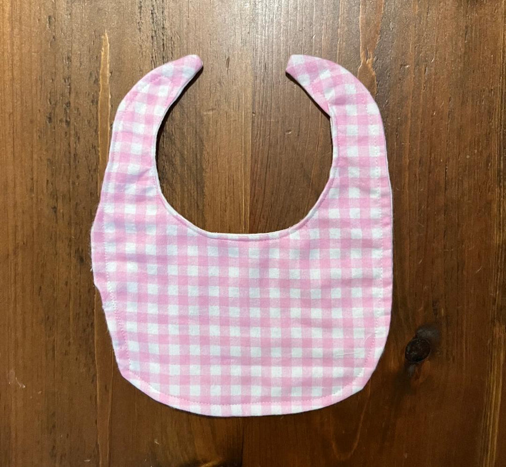 Magnetic "Easy-Off" Pink & White Checkered Bib