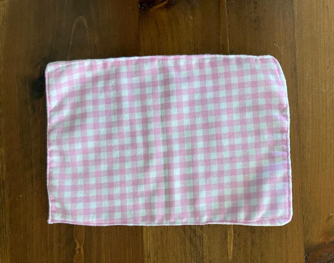 Pink & White Checkered Burp Cloth