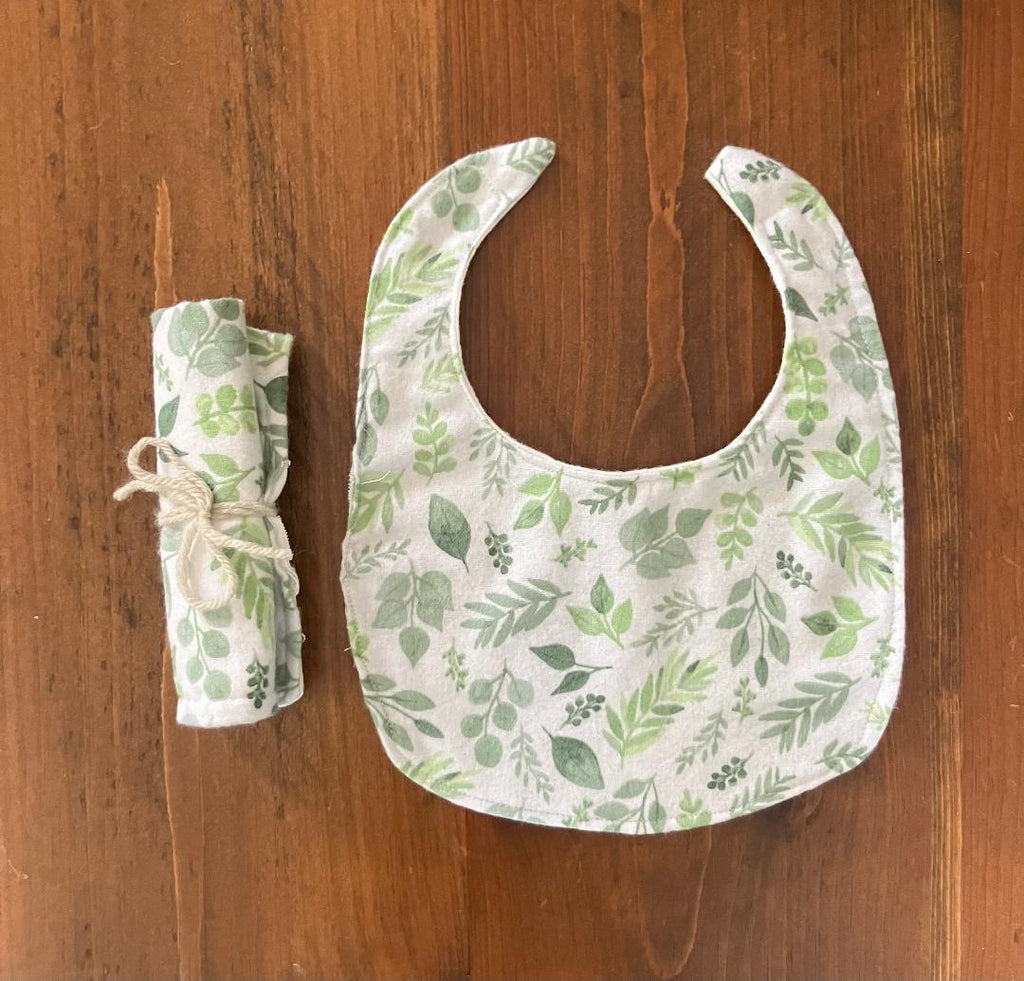 Sage Floral Burp Cloths