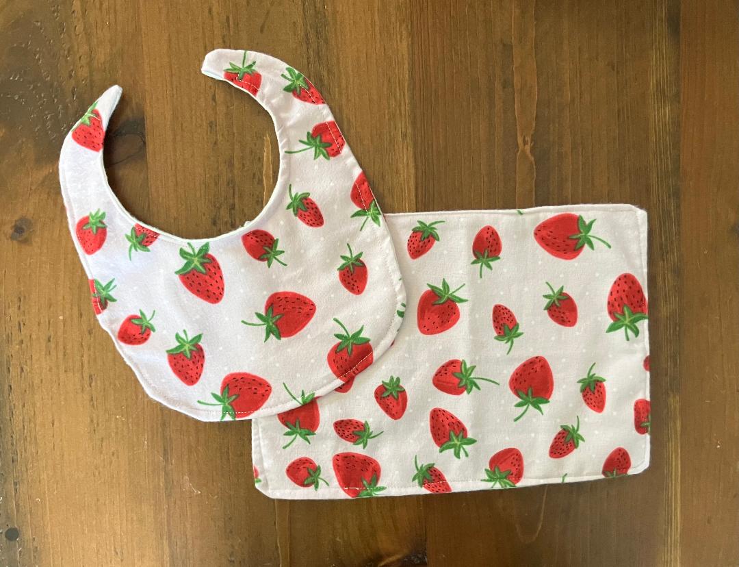 Strawberry Burp Cloth