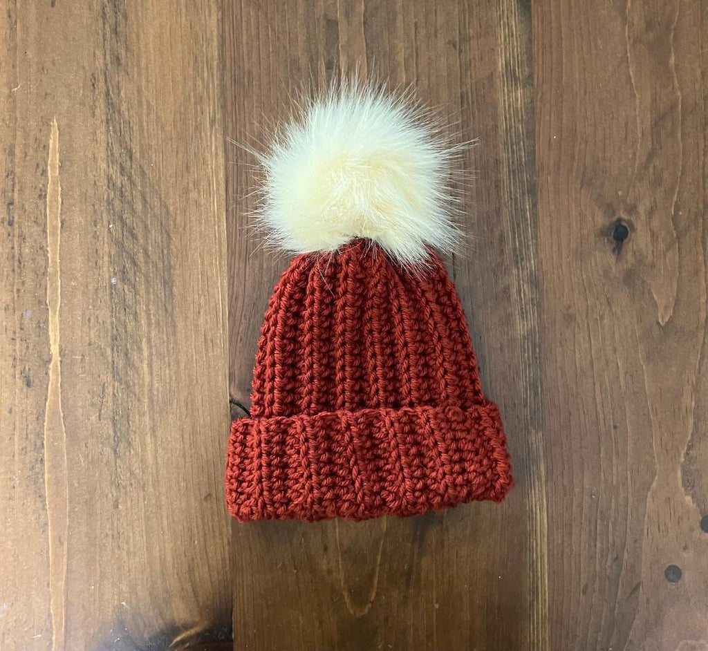 Terra Cotta Baby Beanie (0-3 months)