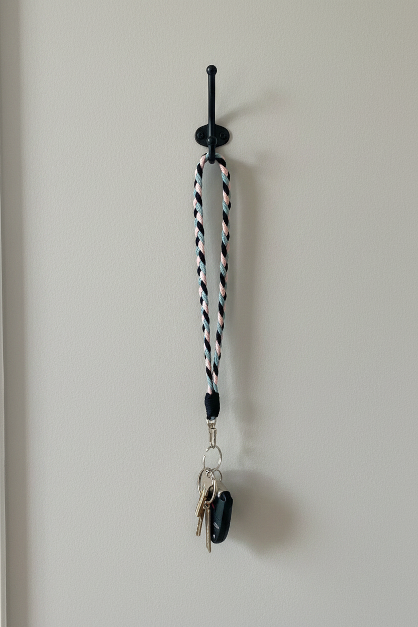 Black, Pink & Blue Lanyard - On Hook