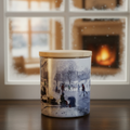 Hockey at the Mall candle with winter background