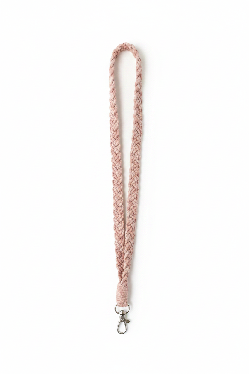 Light Pink Macrame Lanyard - Professional