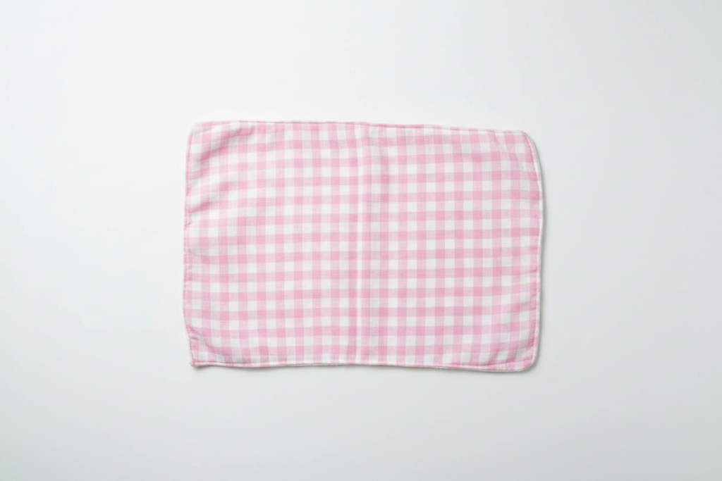 Pink Gingham Burp Cloth