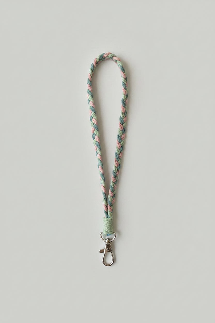 Pink, Sage & Blue Lanyard - Flat