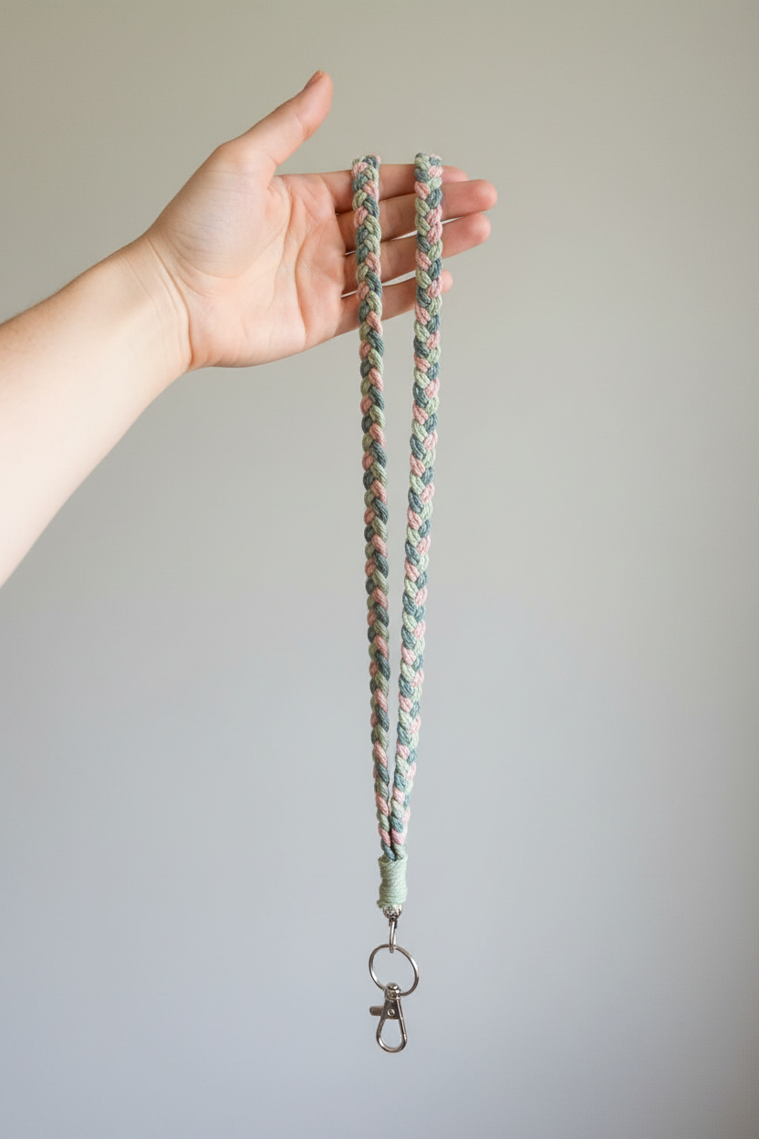 Pink, Sage & Blue Lanyard - Hand Held