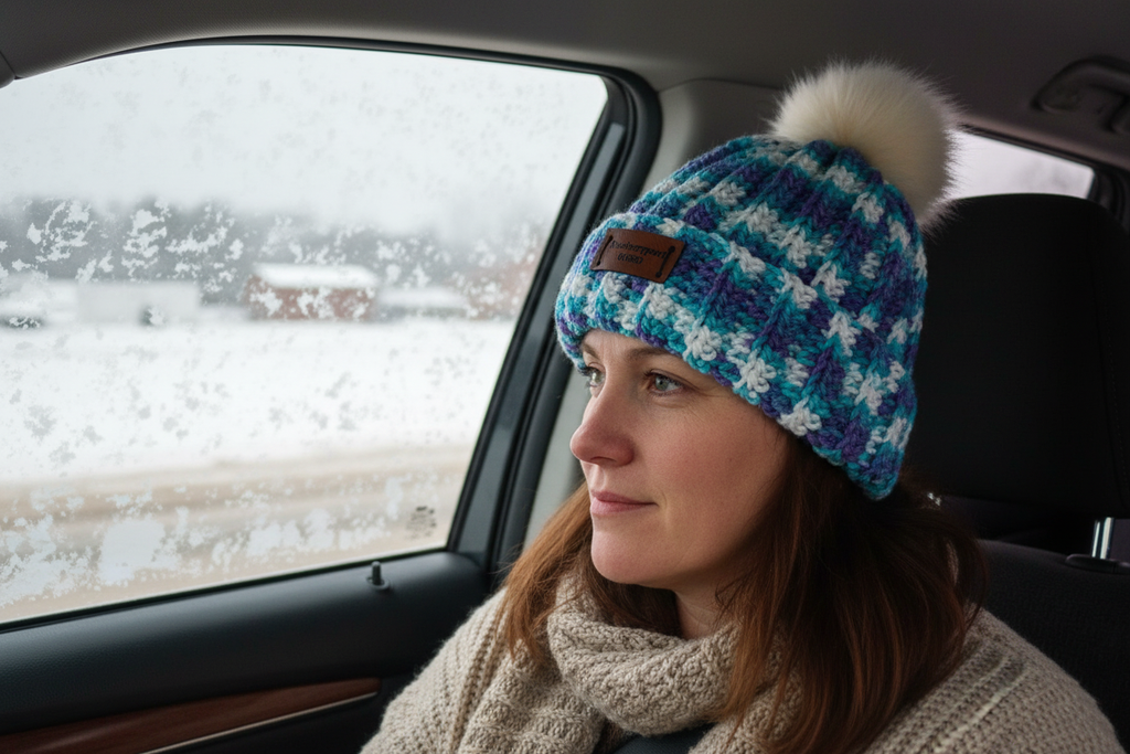 Seaspray NBPT beanie adult in car during winter