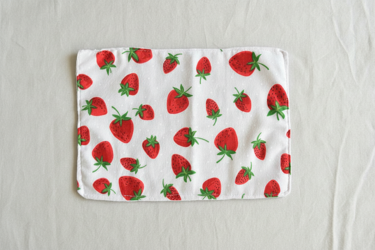 Strawberry Burp Cloth - Gray